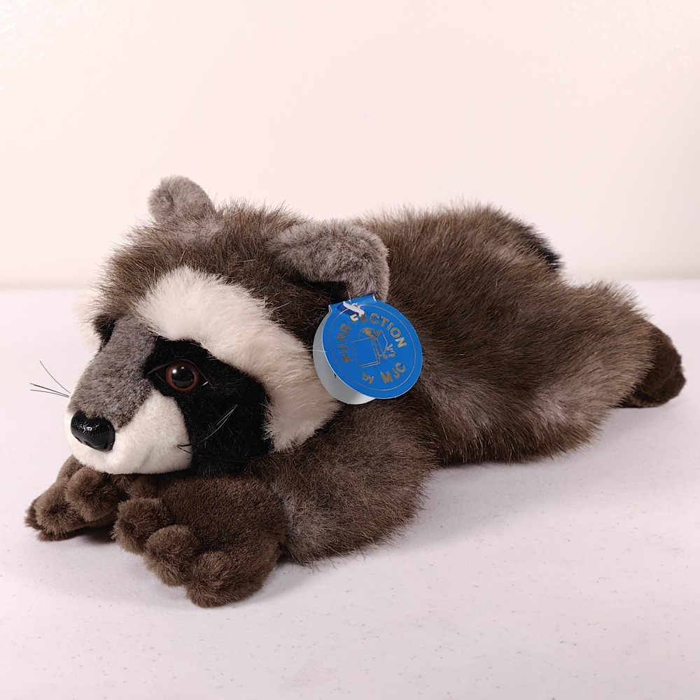 Vintage PURR-FECTION by MJC Plush Stuffed Raccoon Baby Romeo 1990s 13" Inch